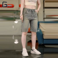Nam quần soóc bò Mỹ có thể giặt phong cách retro Quần short denim mùa hè thường ngày đa năng. 