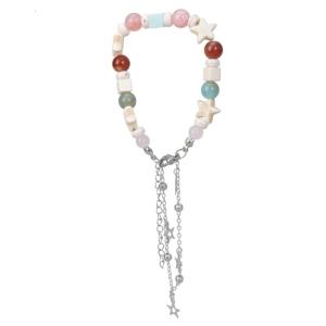 Five-pointed Star Charm Chain Bracelet Double Layer Chain Bracelet Fashion Bangles Pentagrams Beaded Bracelet