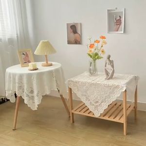 Lace Style Tablecloth Dustproof Table Mat Polyester Cotton Tablecloth Simple Tablecover Home Decor
