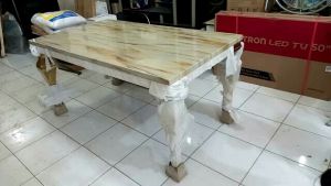 Meja makan Marmer 160cm Dining Table Meja Makan batu marmer Promo murah