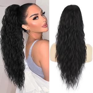Fluffy Wavy Ponytail Wig Women Drawstring Curly Ponytail Wig Ponytail Extension Claw Clip