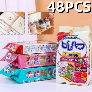 48pcs/pack Japanese Moth Balls Rose Fragrance for Clothes Camphor Balls Repellent Closet Deodorizer Insect and Moisture Resistant Camphor Balls