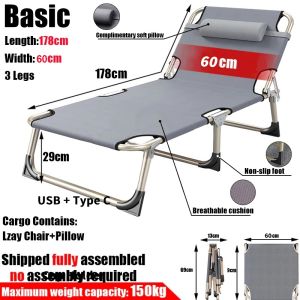 SAINTVILLA Multifunctional Folding Bed Convertible Nap Chair with Guardrail for Home Office Lunch Break Recliner Guest Bed & Family Nap Bed