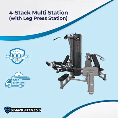Stark Fitness 4-Stack Multigym with Leg Press Station – Commercial Multi Gym Equipment for Home & Gym Use