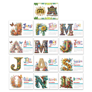 2026 Desk Calendar Painting Calendar Standing Calendar Creative Desktop Calendar Christmas Presents