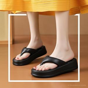 Dép Sandal Nữ Mũi Tròn Phong Cách Thời Trang Chất Liệu PU Leather Màu Trắng