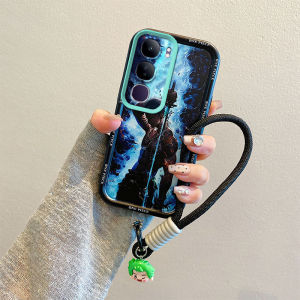 Vivo Y21d Case For Vivo Y21d【Lanyard + Four corners are shock-proof silicone soft case cartoon cute female boy camera protection phone case cover-Y1】