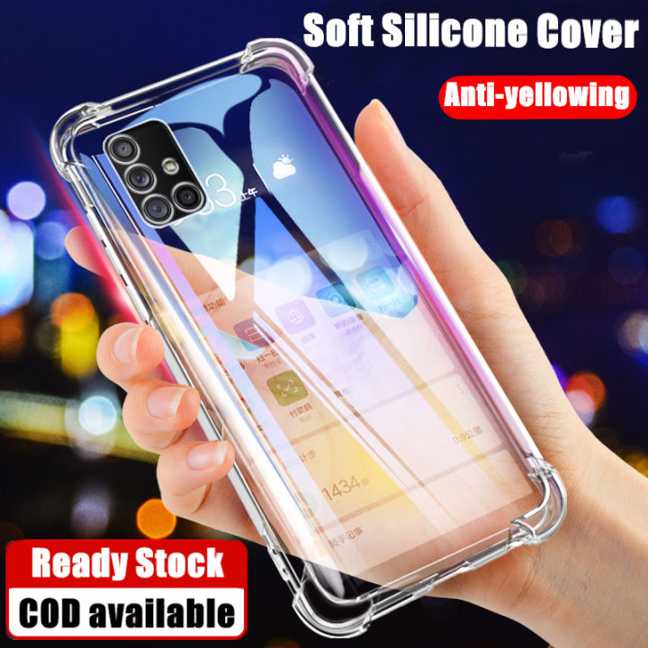 For Samsung Galaxy A71 5G inch SM-A716F A716B Slim Crystal Clear Soft  TPU Bumper Cushion Jelly Case with Four Reinforced Corners Transparent