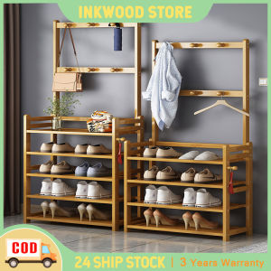 Bamboo Shoe Rack/Coat Rack 2in1 Multi Functional Stores Over 25 Pairs Can Be Used to Store Clothes