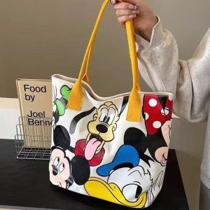 Túi vải Mickey dành cho nữ túi dung tích lớn 2026 Túi xách đeo vai hình chó Goofy hoạt hình dễ thương mới