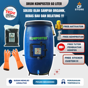 Drum komposter 60 Liter Alat kompos