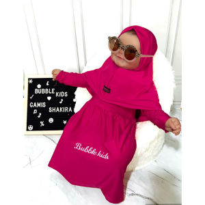 (EGSUS) Gamis Hijab Bayi Shakira Fashion Muslim Anak Balita Perempuan Polos Katun Jersey Spandek