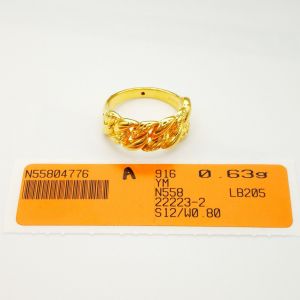Yon Hing Cincin Adira (S) Full Gold / 2 Tone Kosong (5D) Emas 916