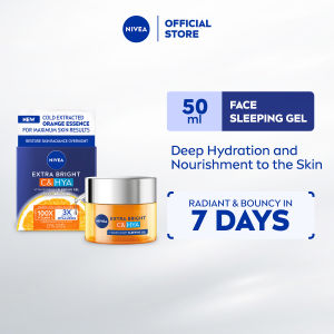 NIVEA Face Care Extra Bright C&HYA Vitamin Night Sleeping Gel 50ml / Vitamin C / 3x Hyaluron / Hydration (Krim Malam)