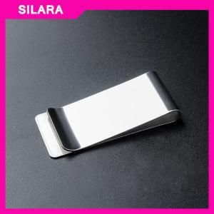 SILARA ที่มีคุณภาพสูงสแตนเลสโลหะเงินคลิปแฟชั่นง่ายสแตนเลสเงินคลิปเงินดอลลาร์ผู้ถือกระเป๋าสตางค์เงินสดสำหรับผู้ชายผู้หญิง
