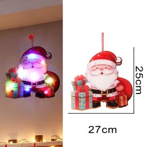 DIY Christmas Tree Pendant Glowing Small Pendant Scene Arrangement Santa Snowman-Deer Christmas Decorations Easy To Use