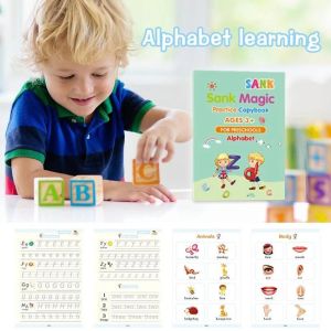 4Pcs Buku Edukasi Belajar Menulis TK PAUD & Reusable 64 Pages Magicwork