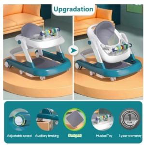 ❤️READY STOCK❤️ 5 in 1 Baby Walker Music Anti-O-Leg Foldable Rocking Adjustable Height Push Walker Toddler Learning Walk