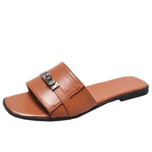 [Free Shipping] 2026 Summer New Korean Style Flat Sandals For Women Open-Toe Slide Sandals Fashionable Casual Slippers