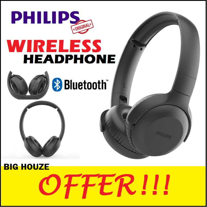 Philips TAUH202BK Rechargeable Wireless Headphone TAUH202 Bluetooth ...