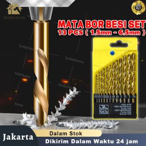 PROMO Mata Bor Besi Set 1.5mm-6.5mm 13 Pcs Seperti High Quality  Mata Bor HSS Set Komplit Kayu Plastik dll  Mata Bor Besi Baja 1 Set  Mata Bor Power Drill Steel Titanium Hex Shank