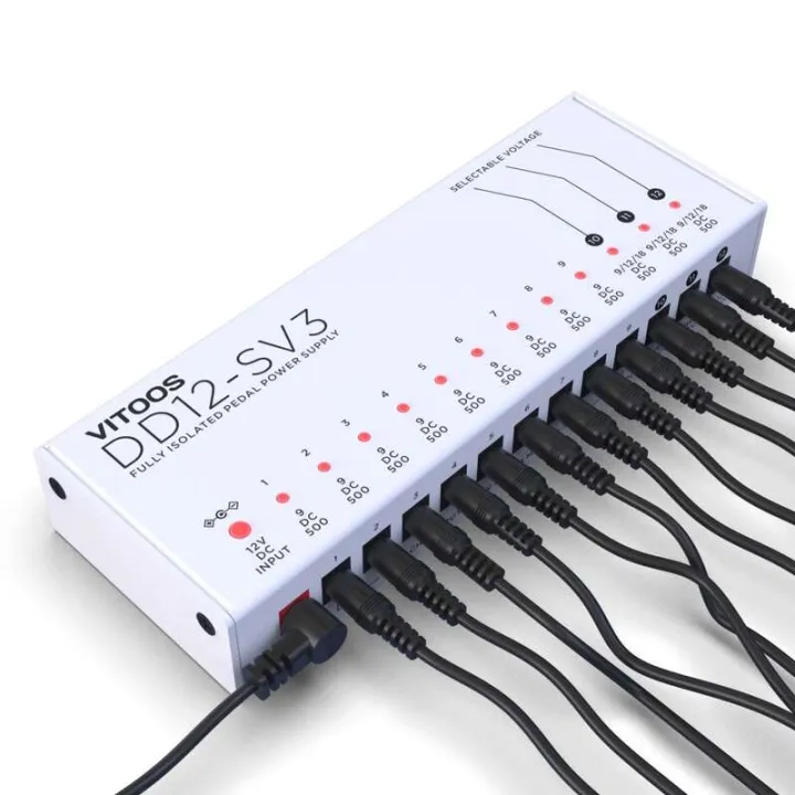 VITOOS DD12-SV3 effect pedal power supply fully isolated Filter ripple Noise reduction High Power Digital effector .