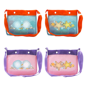 Portable Sand Drainage Childrens Shell Pouches Featuring Double Fasteners And Colorful Accent Summer Beach Essential