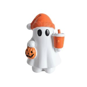 VINEY Cute Design Ghost Figurine Pumpkin Mini Size Halloween Decor Skeleton Dog Fine Craftsmanship Resin Ornament Home Party