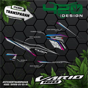 Sticker Striping Transparan Vario 160 Tahun 2022 Custom CLICK - Stiker Striping UV Vario 160 New Variasi Desan - SVR16-UV - 420 Design