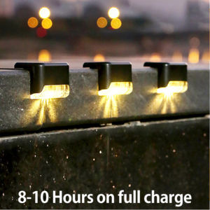Solar LED Step Lamp Path Stair Outdoor Garden Lights Waterproof Balcony Light Decoration for Patio Stair Fence Light