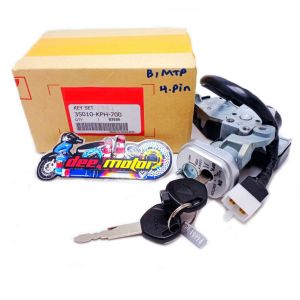 สวิทช์กุญแจ ชุดกุญแจ ดอกกุญแจ ตัวเปิดเบาะ honda เวฟ125i บังลมรุ่นหัวฉีด งานเทียบแท้ ปลั้ก4สาย รหัส 35010-KPH
