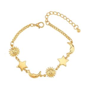 Adjustable Celestials Charm Wristband With Moon Star Bracelet Elegant Wrist Chain Accessory For Beach Elegances