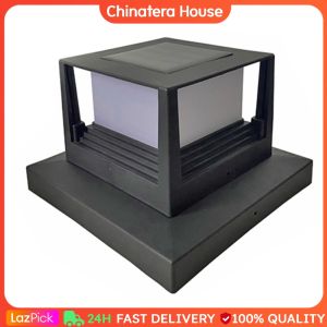 LED Solar Column Light Post Deck Lamp Outdoor Waterproof Villa Garden Decor
