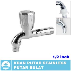 Kran Air Engkol 1/2 inch Stainless Putar Baling Tembok Keran Taman Kamar Mandi Shower Mesin Cuci
