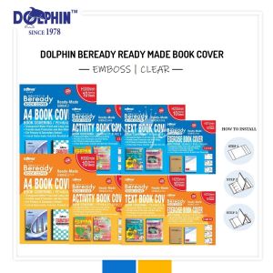 DOLPHIN BEREADY READY MADE BOOK COVER BOOK WRAPPER PEMBALUT BUKU (A4 Book/ Activity Book/ Text Book/ Exercise Book)