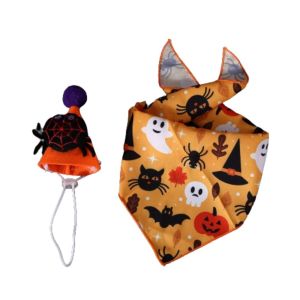 OUTOPEN Cartoon Pumpkin Kitten Dress Up Accessories Felt Cute Pet Supplies Ghost Hat Pet Wizard Hat Halloween Decor