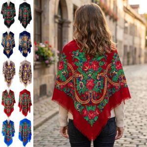 CANICECA 130×130cm Womens Shawl Scarves Thin Breathable Russian National Square Scarf Fashion Luxury Ethnic Shawl Bandana Summer