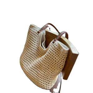 Leisure Hollow Mesh Large Capacity Hand-held Tote Bag Cotton Woven Shoulder Bag Summer Bali Beach Vacation Womens Bag
