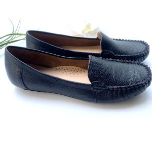 GIÀY mọi nữ da thật cao cấp BINNA-21 giày da êm mềm đế bắng chống trơn trượt bảo hành keo đế 2 năm