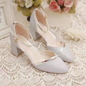 [Free Shipping] WomenS New Summer High-Heeled Sandals With Closed Toe Hollow Design Chunky Heel And Strap Closure