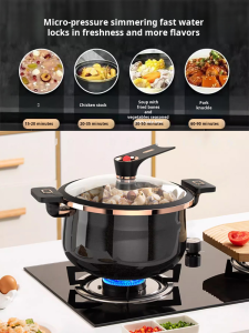 Ceramic enamel micro-pressure cooker double-ear stew pot for stew and soup non-stick cooking pot