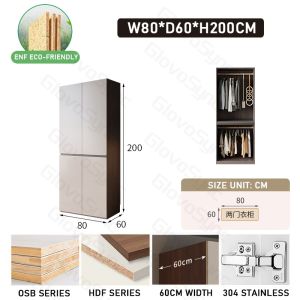 Nest Haven Solid Wood Storage Cabinet Sliding Door Design Resistant Wardrobe With Drawers