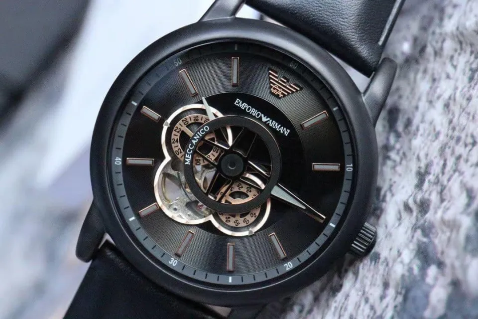 100% Original) Emporio Armani AR60012 Automatic Black-Tone