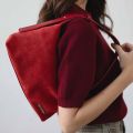 chuuchop(C8316)Wendy bag กระเป๋าสะพายข้างสไตล์คลาสสิค หนังกลับและยีนส์. 