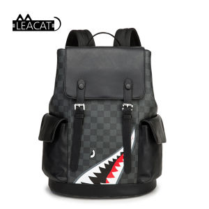 Leacat Large Capacity Backpack Multi-pocket Casual Fashion Travel Backpack Animal Shark design Student Bag Outdoor Waterproof Laptop backpack Anti-Theft Bag