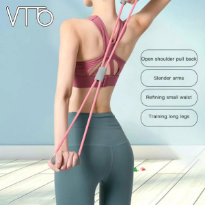 VTTO Yoga Resistance Exercise Bands Gym Fitness Equipment Pull Rope 8 Word Chest Expander Elastic Muscle Training Tubing Tension Rope
