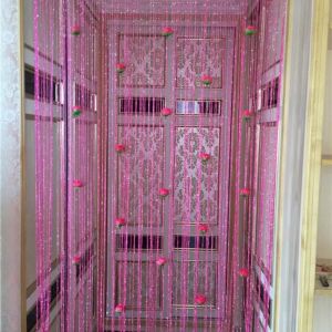 NIFINE Hoa Hồng Rèm cửa 100x200cm Tua rua Rèm ngăn Tự dính Rèm dây tiền đình Dành cho phòng khách