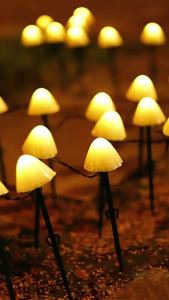 SXH LED Solar Floor Outlet Mushroom Lighting Chain Outdoor Courtyard Scenic Spot Ornamental Festoon Lamp Flashing Light Fantasy Scene Layout