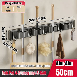 Tempat Sapu Pel Multifungsi Gantungan Alat Pel Tempel Dinding Organizer Gantungan Sapu Rak Penyimpanan Aluminium Mop Holder Dengan Hook