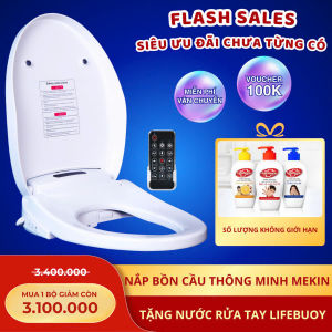 Nắp Bồn Cầu Thông Minh MEKIN Xịt Rửa Nước Ấm Làm Ấm Bệt Ngồi Hong Khô Gió Ấm Điều Khiển Thông Minh